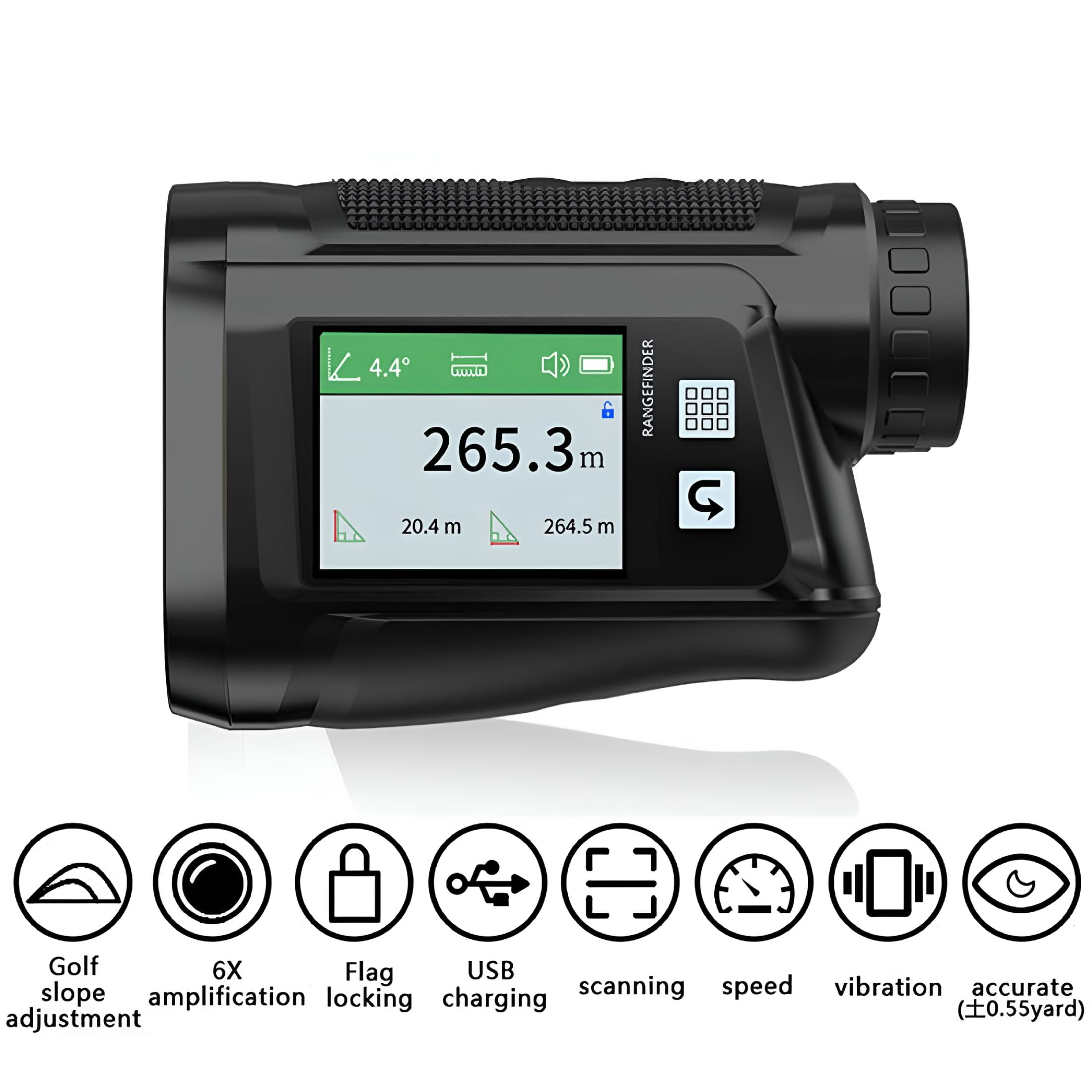 GJX 2026 New Golfing Rangefinder Charging Hunting Range Finder with Lcd Touch Screen Voice for Golf,Hunting,Archery,Sports,Outdoor