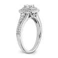 thumbnail image 6 of Solid 14k White Gold Diamond Side-Stones with CZ Cubic Zirconia Center Stone Diamond Engagement Ring Size 7.5, 6 of 8