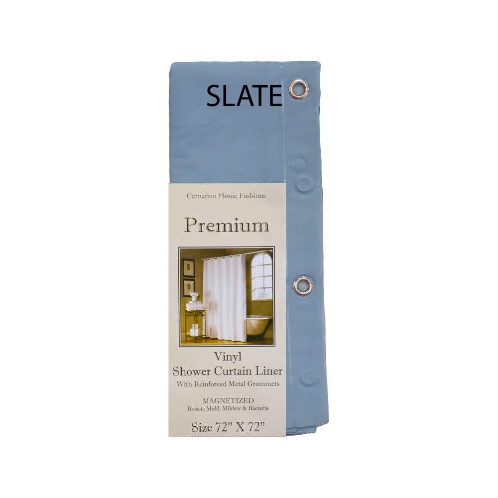 Slate Blue Standard Size 4 Gauge Magnetized Shower Curtain ...