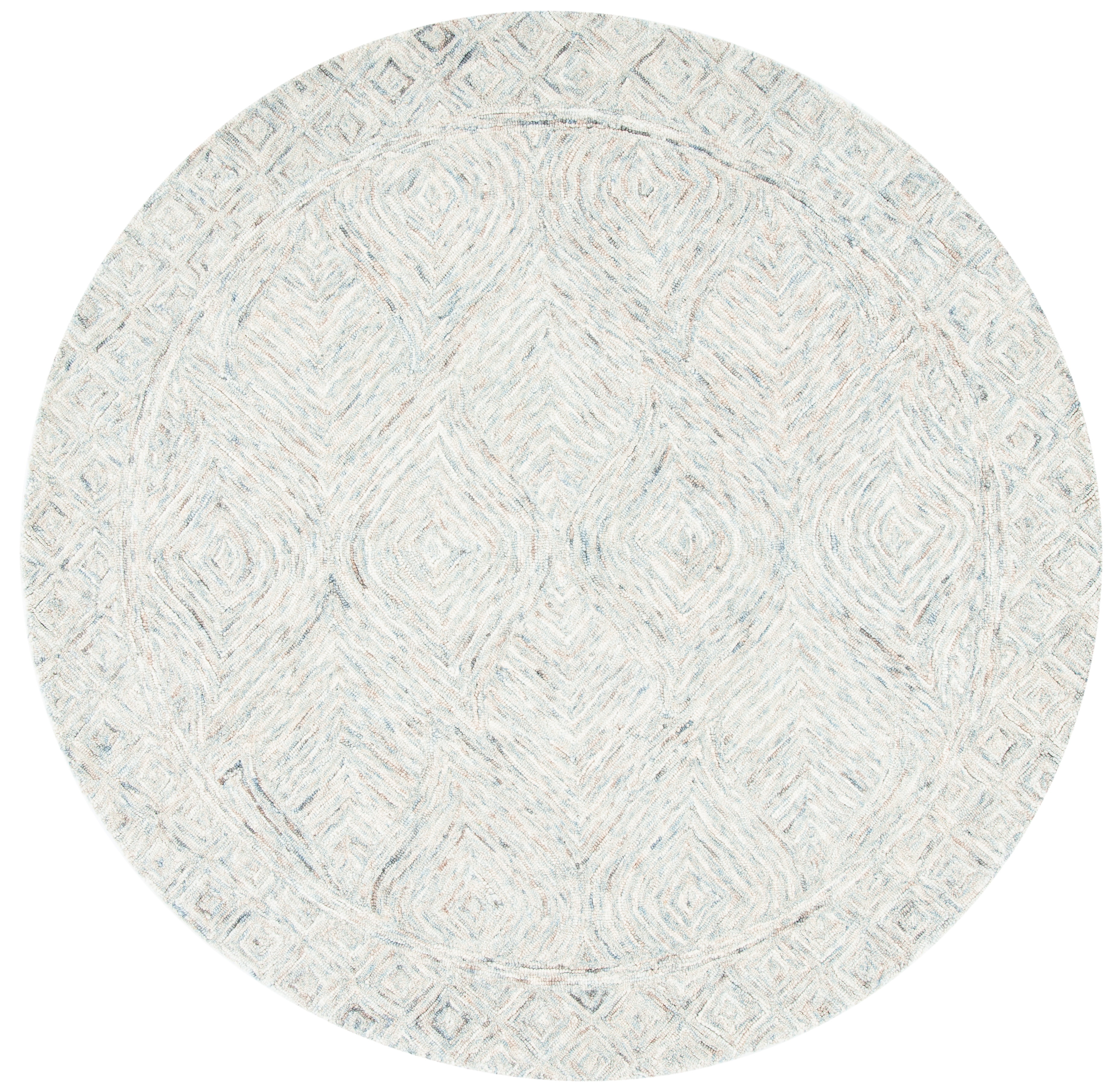 Safavieh Ikat Hartley Geometric Wool Area Rug, Beige/Gray, 6' x 6' Round
