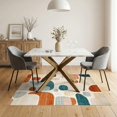 thumbnail image 3 of ODIKA 5'x7' Cream Mid Century Abstract Geometric Washable Area Rug Minimalist Curved Shapes Retro Color Blocks Vintage Balance Easy Care, Non-Shedding, Pet Friendly, for Small Living Room, Bedroom, 3 of 7