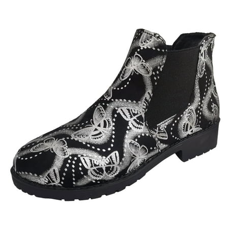 

Jungdeepe Ladies Casual Vintage Leather Printed Sleeve Large Size Ankle Boots Short Boots Womens Short Winter Boots Low Heel D Booties Clementine Boots Low Cut Women Autumn Buckle Boots Boots Open