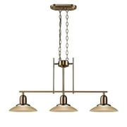 RADIANCE Goods Contemporary Brushed Nickel 3-Light Island Fixture 32" Wide