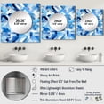 thumbnail image 4 of Designart "Striped Symmetry In Blue And White" 0 Blue Large Square Mirror - Square Bedroom Mirror Printed Wall Decor - Modern Square Printed Wall Mirror Art, 4 of 5