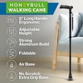 thumbnail image 2 of Bastón HONEYBULL con colchón de aire para hombre y mujer - Plegable, ajustable, con base protectora, resistente | Bastones para adultos mayores (Negro), 2 of 5