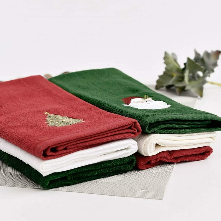 Folkulture Christmas Kitchen Towels Set of 3 for Christmas Decor, 26x20 Boho Tea Towels or Dish Towels Decorative, 100% Cotton Hand Towel for