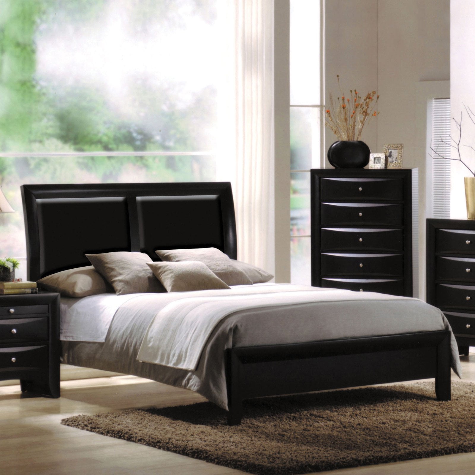 ACME Ireland I Eastern King Bed in Black PU & Black, Multiple Sizes