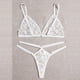 thumbnail image 2 of Gibobby Conjunto de lencería Sujetador + tangas Sujetador bordado sexy Ropa interior Collar Tanga Conjunto inalámbrico Lencería de encaje Mujeres íntimas sexy(Blanco, 3XL), 2 of 5