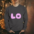 thumbnail image 2 of WREESH Couple Sweatshirts Matching Love - Lo Ve - Valentines Sweatshirts Crewneck Pullover Tops Anniversary Wedding Gifts for Him and Her Dark Gray, 2 of 5