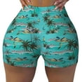 thumbnail image 2 of Salouo Hawaii Palms Print Women's Athletic Shorts,Booty Shorts Biker Shorts High Waisted Elastic Workout Shorts for Yoga Gym Running Sports-XX-Large, 2 of 8
