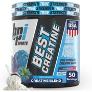BPI Sports Best Creatine - Creatine Monohydrate, Himalayan Salt - Strength, Pump, Endurance, Muscle Growth, Muscle Definition - No Bloat - Icy Blue Raz - 50 servings - 10.58 Ounce