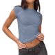 thumbnail image 1 of Camiseta Sin Mangas Básica Camiseta sin mangas básica para mujer, ropa diaria expuesta al ombligo sin espalda para mujer (azul aguamarina L) Ygjytge para Mujer Turquesa T M, 1 of 7