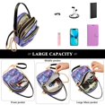 thumbnail image 6 of Shoulder Handbag Women's Crossbody Handbags 5.91x3.15x8.27 Inch Bank Card Bag Cash Bag Key Bag Purple Lotus Flowers, 6 of 7