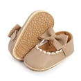 thumbnail image 4 of Baby Girls Mary Jane Flats with Bowknot Ballet Infant Princess Dress Shoes (0-6 Months,Khaki), 4 of 6