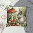 thumbnail image 2 of COMIO  Spring Forest Animals Throw Pillow Covers Rabbit Squirrel Mushroom Floral Decorative Pillows for Sofa Kids Baby Nursey Room Decor 24x24in, 2 of 5