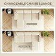 thumbnail image 4 of HOMCOM Sectional Sofa, L-Shaped Sofa with Chaise Lounge, Cream White, 4 of 10