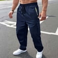 thumbnail image 2 of Admvng Mens Solid Pockets Elastic Waist Work Cargo Full Length Pants, 2 of 9