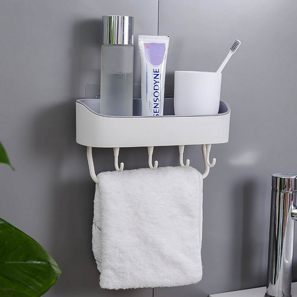 Selfadhesive Shower Caddy Wall Hanging Storage Rack Organizer for