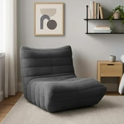 Modern Accent Chair for Living Room  Comfy Upholstered Armchair with High-Density Cushion & Plush Foam  Stylish Single Sofa Chair for Bedroom, Apartment, or Studio Seating - Teddy Gray