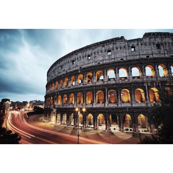 Cortesi Home 'Roman Nights' Tempered-glass Wall Art