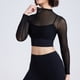 thumbnail image 4 of Traje de yoga de malla para mujer: top deportivo de manga larga con relleno en el pecho, secado rápido, ideal para correr o hacer yoga., 4 of 4