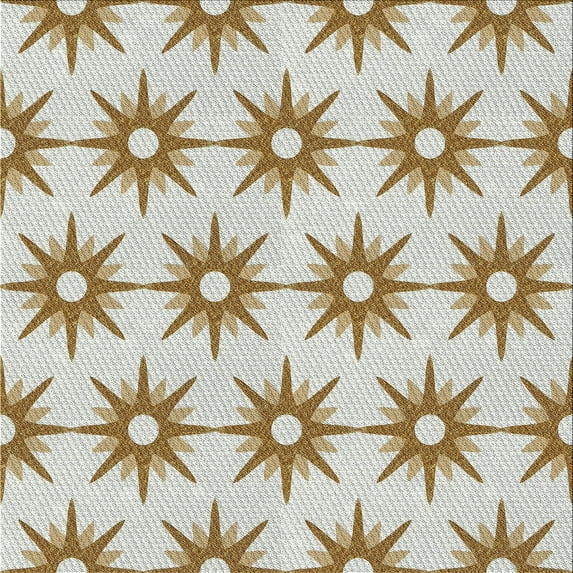 Ahgly Company Indoor Square Patterned Dark Gold Brown Novelty Area Rugs, 7' Square