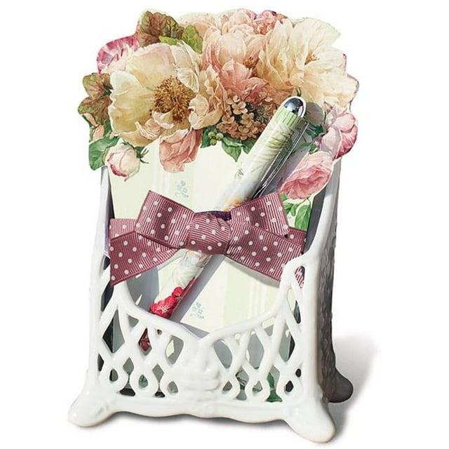 Lissom Design W31052 Cottage 3 Pièces en Céramique Mémo Pad & Porte-Stylo
