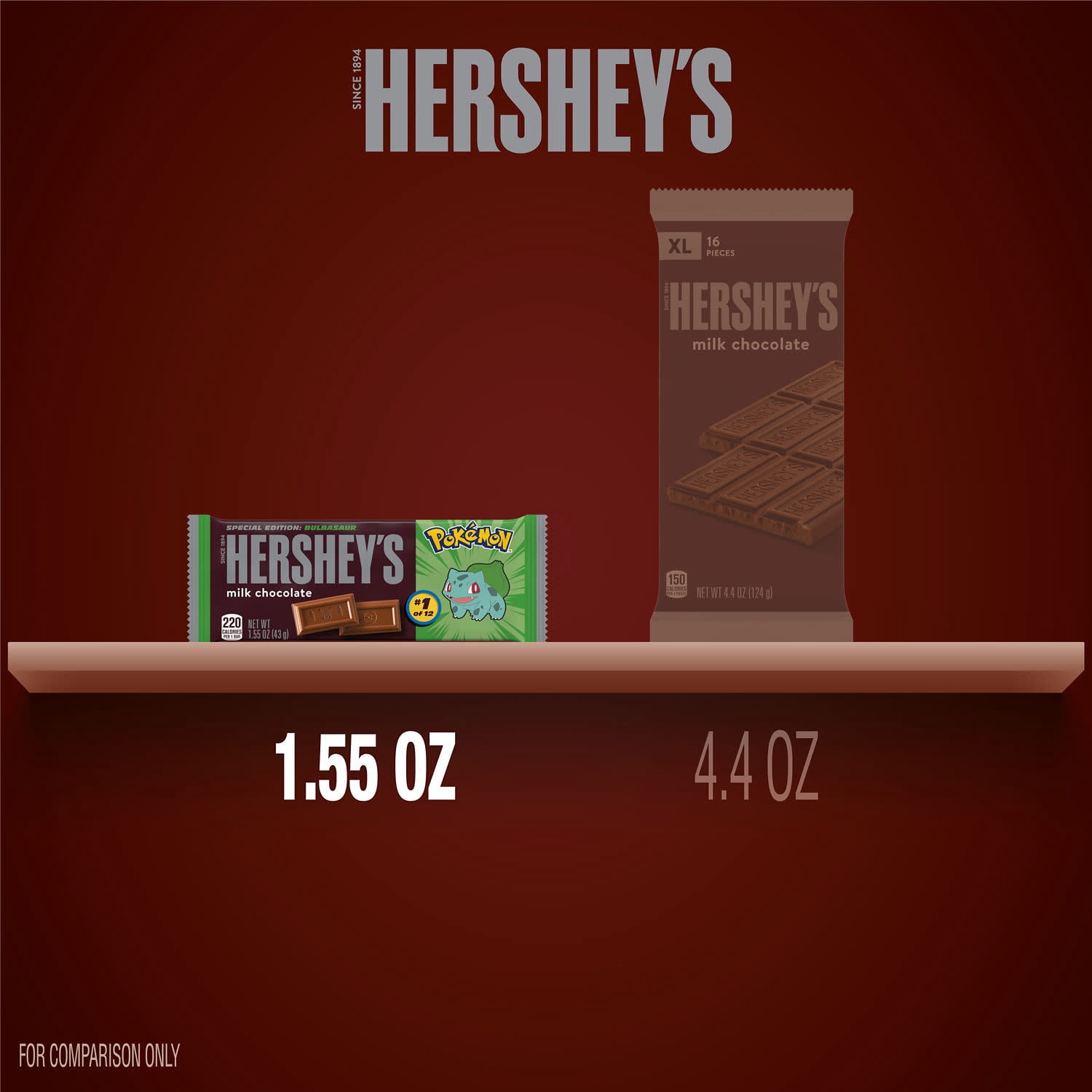 Hershey's Milk Chocolate Pokemon Candy, Bar 1.55 oz