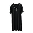 thumbnail image 2 of Hilenly Mens Nightshirt Short Sleeve Lounge Sleep Henley Shirts Comfy Modal Sleepwear Loungrwear, 2 of 6