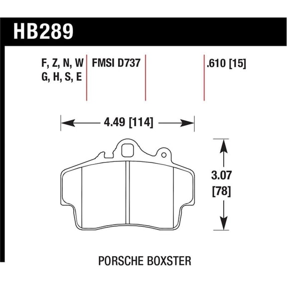 Hawk Performance Ceramic Street Brake Pads Fits select: 1997-2000,2001-2008 PORSCHE BOXSTER