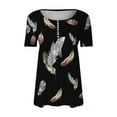 thumbnail image 4 of Endives Summer Shirts Short Sleeve Tops For Women 2025 Trendy Boho Floral Print Tunic V Neck Tshirt Casual Loose Blouse Womens Short Sleeve Tops, 4 of 5