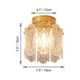 thumbnail image 2 of FSLiving No Wiring Needed Gold Crystal Lamp, Semi Flush Mount Light Fixture Modern Design Small Contemporary Chandelier Decoration for Hallway Dining Room Corridor, 2 of 6