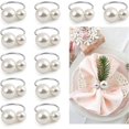 thumbnail image 1 of Napkin Rings, Silver Pearl Metal Napkin Rings (12pcs), 1 of 4