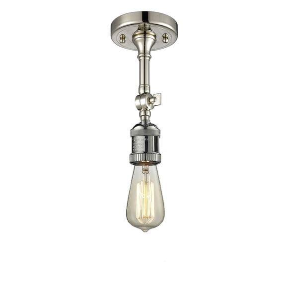 Innovations 1-LT LED Bare Bulb 4.5" Semi-Flush Mount - Polished Nickel - 200NH-F-PN-LED