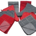 thumbnail image 4 of Kitchen Towels - Gray & Red - Kitchen Towel Set - 2 Kitchen Towels, 4 Pot holders, 2 Oven Mitt - Set of 8, 4 of 4