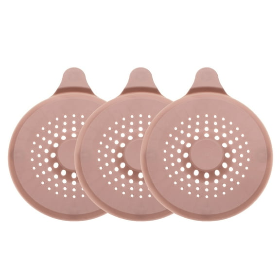 Uxcell 3packs Shower Drain Hair Catcher Round Drain Strainer for Shower, Pink