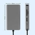 thumbnail image 3 of Hub 10 En 1 Aleación De Aluminio Durable Usb-C Vga 3.5 Mm Audio 4K Video Tf Tarjeta De Memoria Rj45 Adaptador De Dispositivo De Conversión Portátil Base De Expansión Para Computadora Teléfono Negocio Moyic EL008165-00, 3 of 6