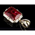 thumbnail image 7 of Men's 10K Yellow Gold Royal Created Ruby Gemstone Center Diamond Pendant 0.50ct., 7 of 7