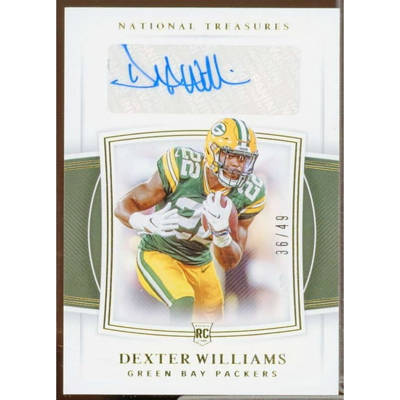 Dexter Williams AU Rookie Card 2019 Panini National Treasures Gold #106