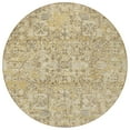 thumbnail image 5 of 8' Wheat Beige And Gray Round Floral Washable Indoor Outdoor Area Rug, 5 of 5