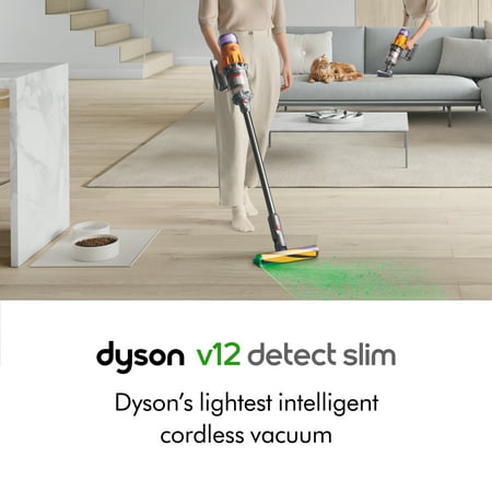 Dyson - V12 Detect Slim Cordless Vacuum with 8 accessories - Yellow/Iron
