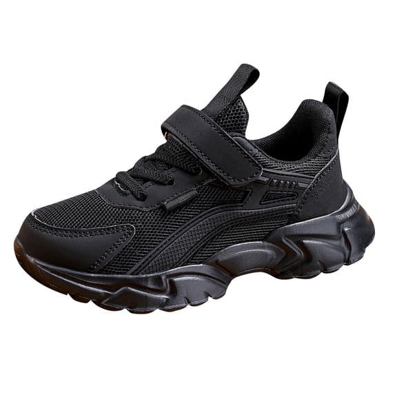 AUDeals Kids Boys Girls Basketball Shoes, Lightweight High Top Lace Up Athletic Sneakers with Breathable Mesh and Non-Slip Sole (Black, 9-9.5 Years)