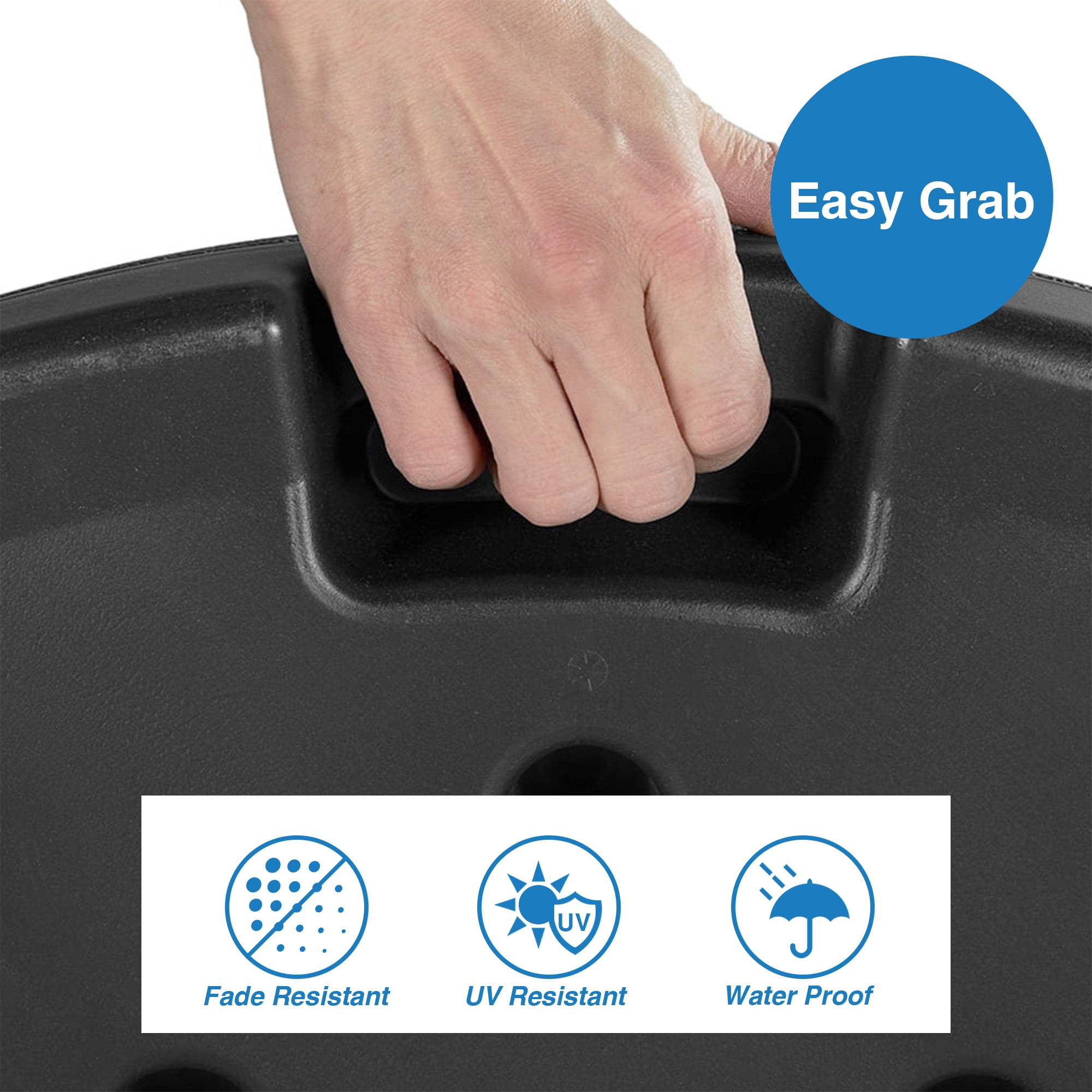 Maypex 120 lbs Outdoor Cantilever Patio Umbrella Base Offset Umbrella Stand, 4-Piece Fillable HDPE Plates for Garden Backyard Poolside in Black