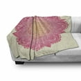 thumbnail image 3 of Pink Mandala Soft Flannel Fleece Throw Blanket, Vibrant Universe Tribal Awakening Healing Pattern, Cozy Plush for Indoor and Outdoor Use, 50" x 70", Hot Pink Coral and Cream, by Ambesonne, 3 of 6