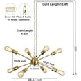 thumbnail image 3 of Senhu Plug-in Sputnik Chandeliers Gold, 8 Lights Modern Sputnik Lighting Fixture with Adjustable Height for Dining Room, Living Room, Kitchen, Bedroom and Hallway, 3 of 8