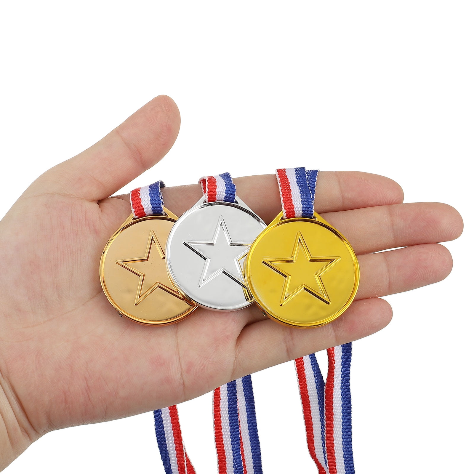 Uxcell 1.5" Mini Plastic Gold Winner Award Medals with Ribbon for Games Sports 50 Pack