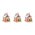 thumbnail image 4 of Guardoinrt Christmas Village Landscape Tabletop Figurine Christmas for Yellow Small 3Set, 4 of 6