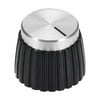 Potentiometer Knob Amplifier Replacement Knob Black with Silver Tone Cap Volume Control Knob
