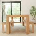 thumbnail image 2 of Plank+Beam Contour 72" Dining Table, Solid Wood Table for 6,Rectangular Table, Blonde, 2 of 8