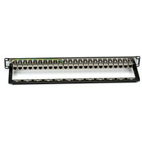 Black Box CAT6 Patch Panel - Feed-Through- 1U- Shielded- 24-Port - 24 Port(s)